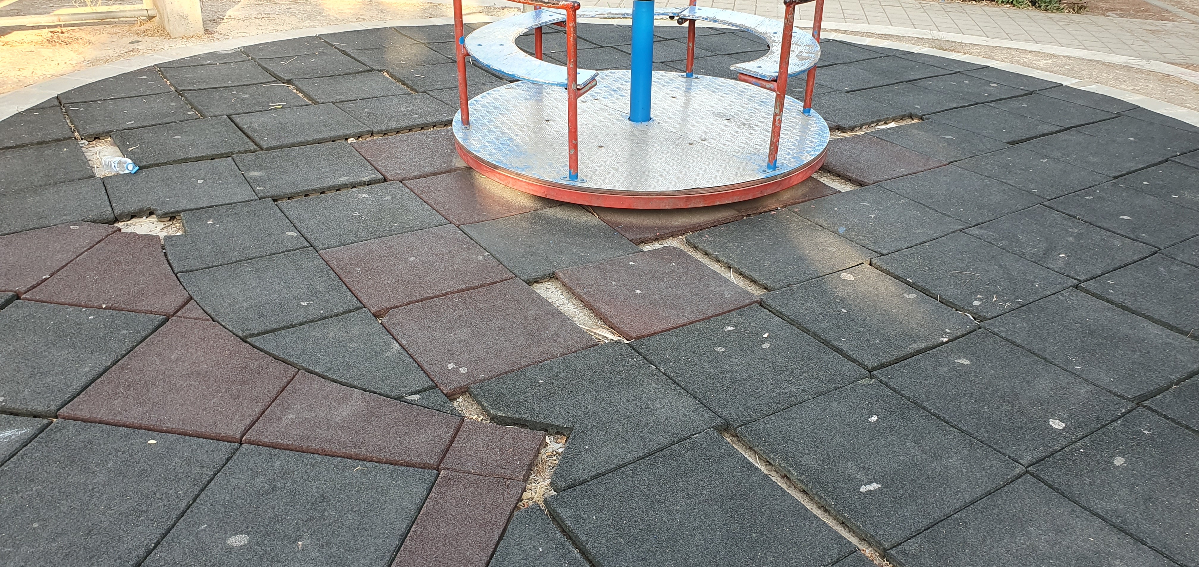 Dangerous flooring in children's playground