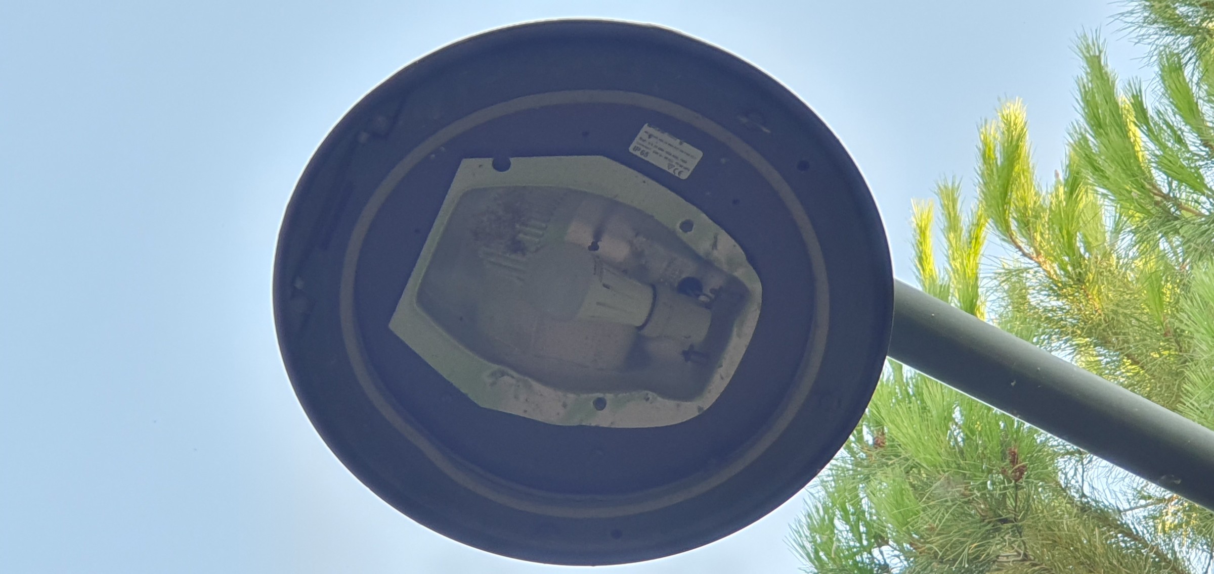 Missing glass on light